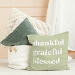 Thankful Grateful Blessed | Thanksgiving Quote Throw Pillow<br><div class="desc">Thankful Grateful Blessed | Thanksgiving Quote</div>