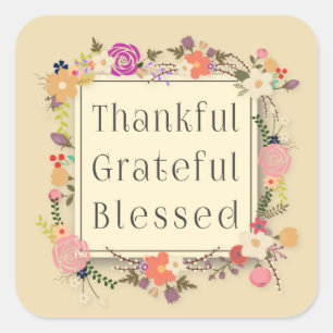 Thankful Grateful Blessed Thanksgiving Sticker