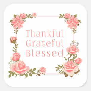 Thankful Grateful Blessed Thanksgiving Sticker