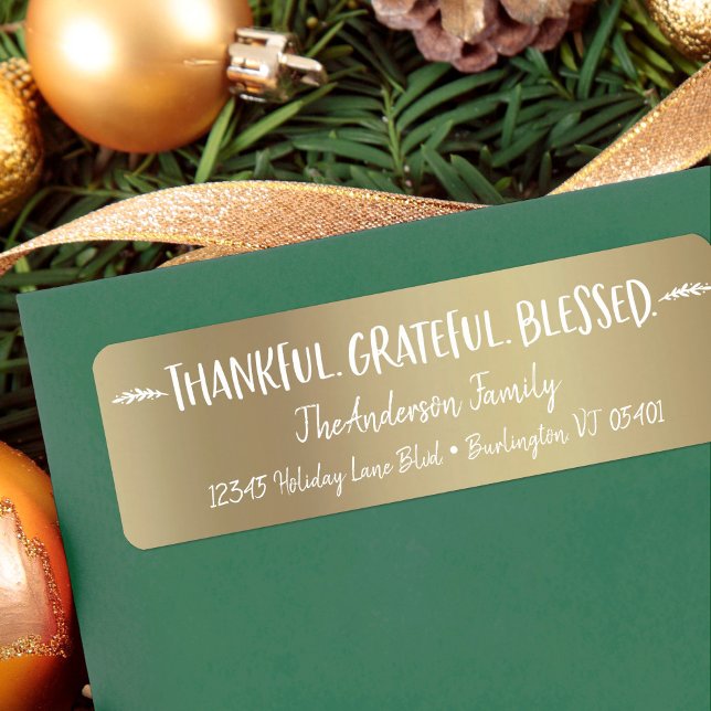 Thankful Grateful Blessed Typography Name Gold (Creator Uploaded)