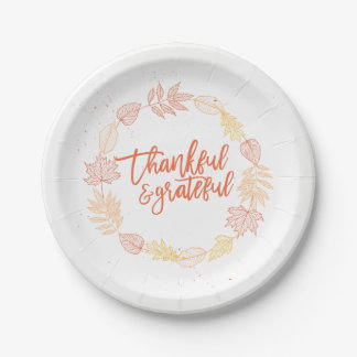 Thankful & Grateful Paper Plate