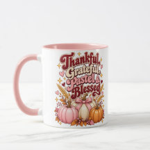 Thankful Grateful Pastel and Blessed Thanksgiving