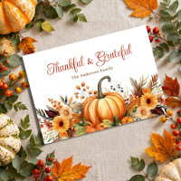 Thankful Grateful Pumpkin Sunflower Thanksgiving