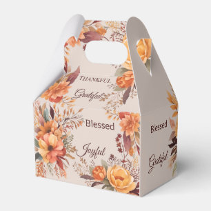 Thankful Grategul Blessed Floral Thanksgiving  Favor Box