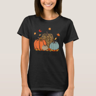 Thankful Greatful Blessed Leopard Pumpkin Thanksg T-Shirt