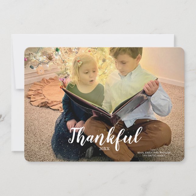 Thankful Happy Holidays Card (Front)