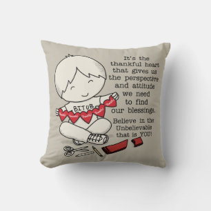 Thankful Hearts Throw Pillow