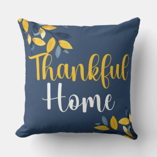 Thankful Home & Loving Roots Reversible Autumn Throw Pillow