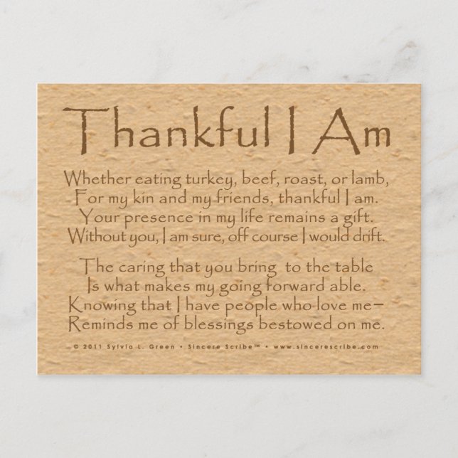 Thankful I Am Postcard (Front)