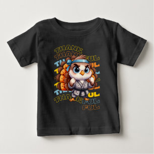 Thankful Karate Turkey - Funny Thanksgiving Baby T-Shirt