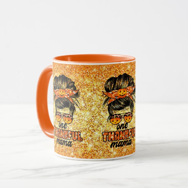 Thankful Mama Autumn Customize Colour Mug (Front Left)