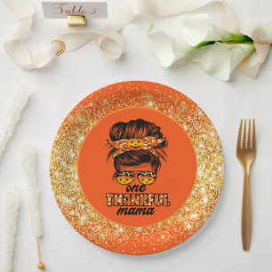 Thankful Mama Autumn Customize Colour Paper Plate