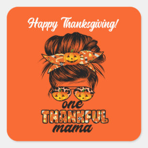 Thankful Mama Autumn Customize Square Sticker