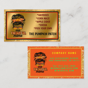 Thankful Mama Autumn Customize Text and Colour Business Card
