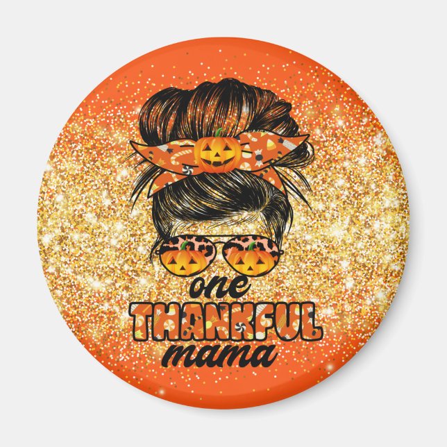 Thankful Mama Autumn Customize Text and Colour Magnet (Front)