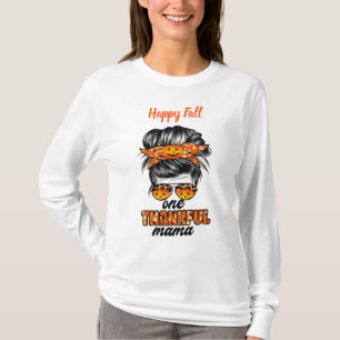 Thankful Mama Autumn Customize Text T-Shirt