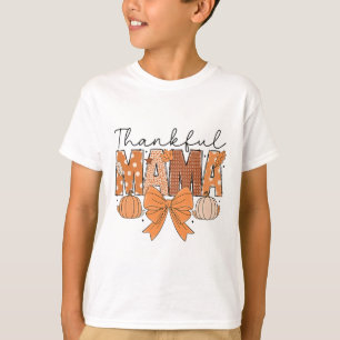 Thankful Mama Coquette Fall Pumpkin Spice Thanksgi T-Shirt