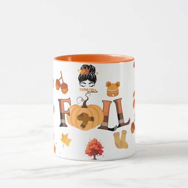 Thankful Mama Fall Mug – Cozy Autumn Pumpkin & Lea (Centre)