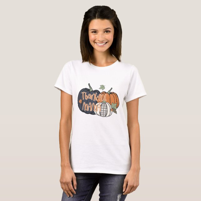 Thankful Mama - Thanksgiving  T-Shirt (Front Full)