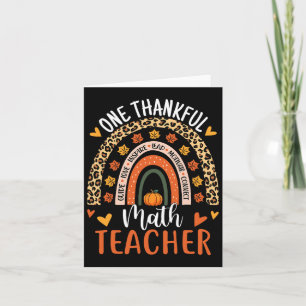 Thankful Math Teacher Fun Thanksgiving Rainbow Tea Card