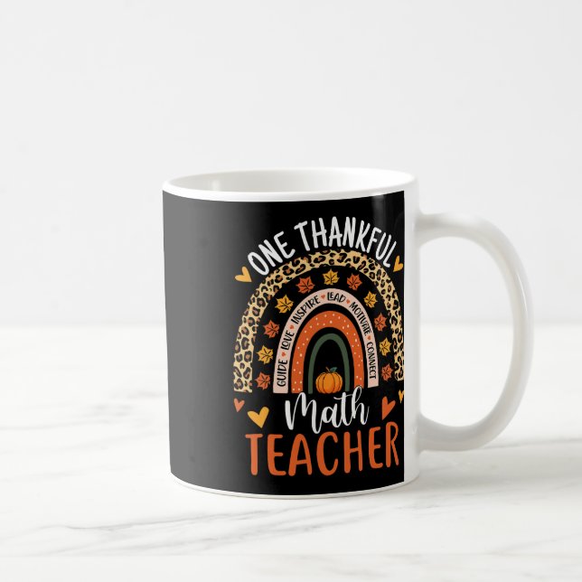 Thankful Math Teacher Fun Thanksgiving Rainbow Tea Coffee Mug (Right)