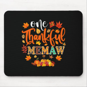 Thankful Memaw Fun Fall Autumn Thanksgiving Mouse Pad