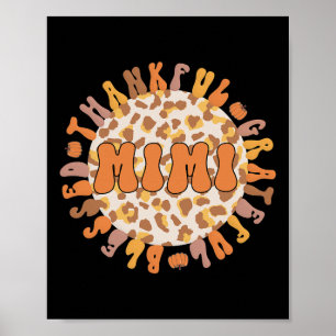 Thankful Mimi Grandmother Thanksgiving Mimi Grandm Poster