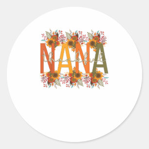 Thankful Nana Grandmother Thanksgiving Nana Grandm Classic Round Sticker