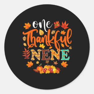 Thankful Nene Fun Fall Autumn Thanksgiving Classic Round Sticker