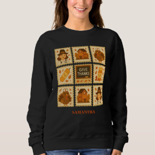 Thankful Nurse Collage Cozy Thanksgiving Sweatshirt