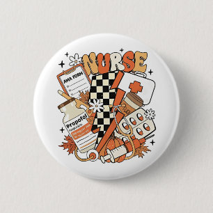 Thankful Nurse Life Turkey Cute Thanksgiving Nurse 2 Inch Round Button