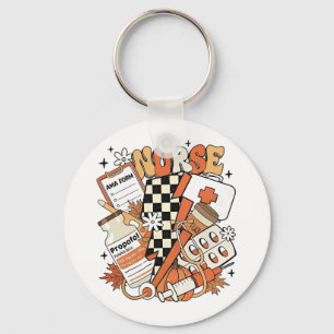 Thankful Nurse Life Turkey Cute Thanksgiving Nurse Keychain