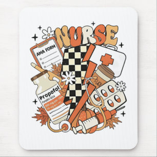 Thankful Nurse Life Turkey Cute Thanksgiving Nurse Mouse Pad