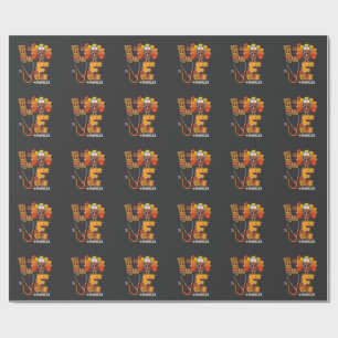 Thankful Nurse Life Turkey Cute Thanksgiving Nurse Wrapping Paper