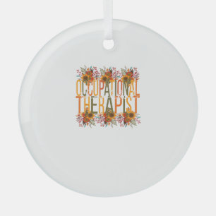 Thankful Occupational Therapist Thanksgiving OT Th Glass Ornament