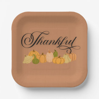 Thankful Paper Plates, Pumpkin Plate