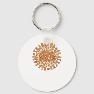 Thankful Peds Nurse Thanksgiving Pediatric Nursing Keychain