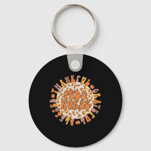 Thankful Peds Nurse Thanksgiving Pediatric Nursing Keychain