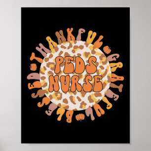 Thankful Peds Nurse Thanksgiving Pediatric Nursing Poster