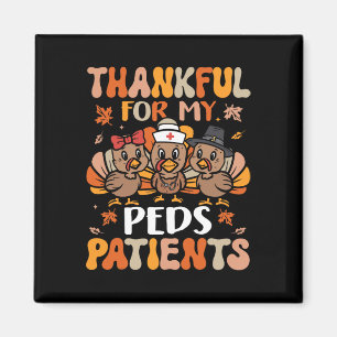 Thankful Peds Nurse Thanksgiving Turkey Pediatric  Magnet