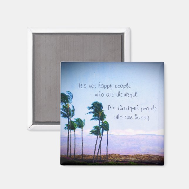 “Thankful people” quote Hawaii palm trees photo Magnet (Front/Back)