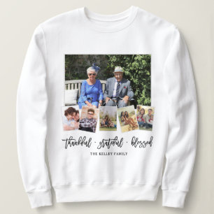 Thankful, Personalized 6 Photo Family Collage Sweatshirt