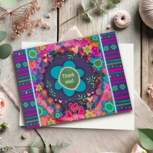 Thankful Personalized Floral Cheerful Cute Card