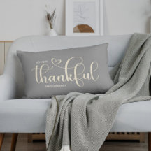 Thankful Personalized Grey Fall Autumn