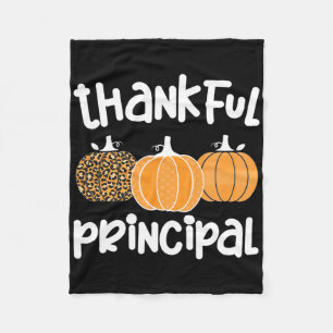 Thankful Principal Thanksgiving School Principal  Fleece Blanket