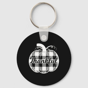 Thankful Pumpkin Cute Thanksgiving Fall Autumn Pla Keychain