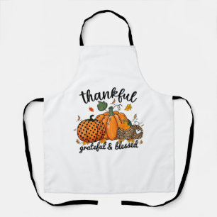 Thankful Pumpkin Grateful And Blessed Apron