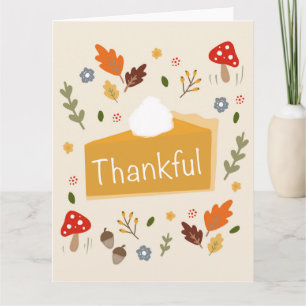 Thankful Pumpkin Pie Thanksgiving Dinner Card