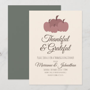 Thankful Pumpkins Thanksgiving Dinner Family  Invitation