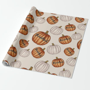 Thankful Pumpkins Wrapping Paper
